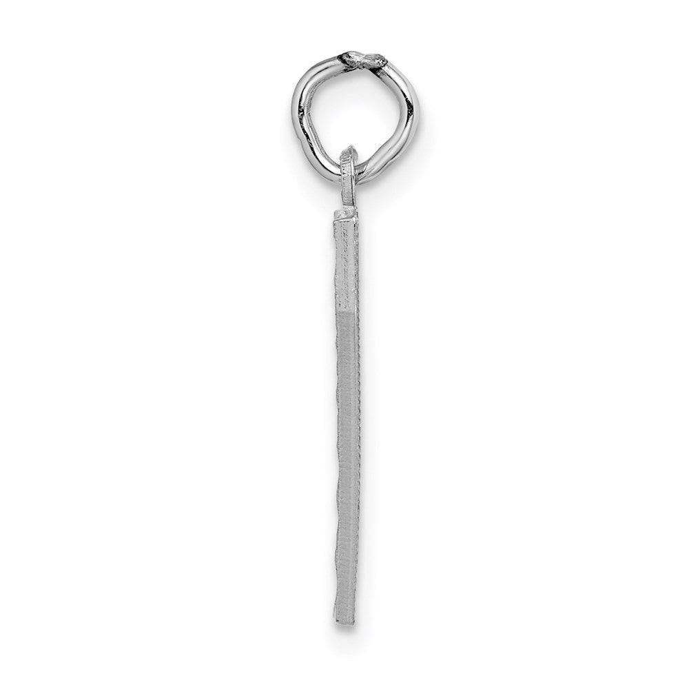 14kw Large Brushed Diamond-cut Number 7 Charm