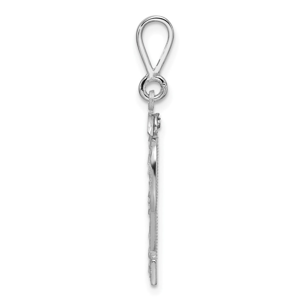 14kw Large Brushed Diamond-cut Number 32 Charm