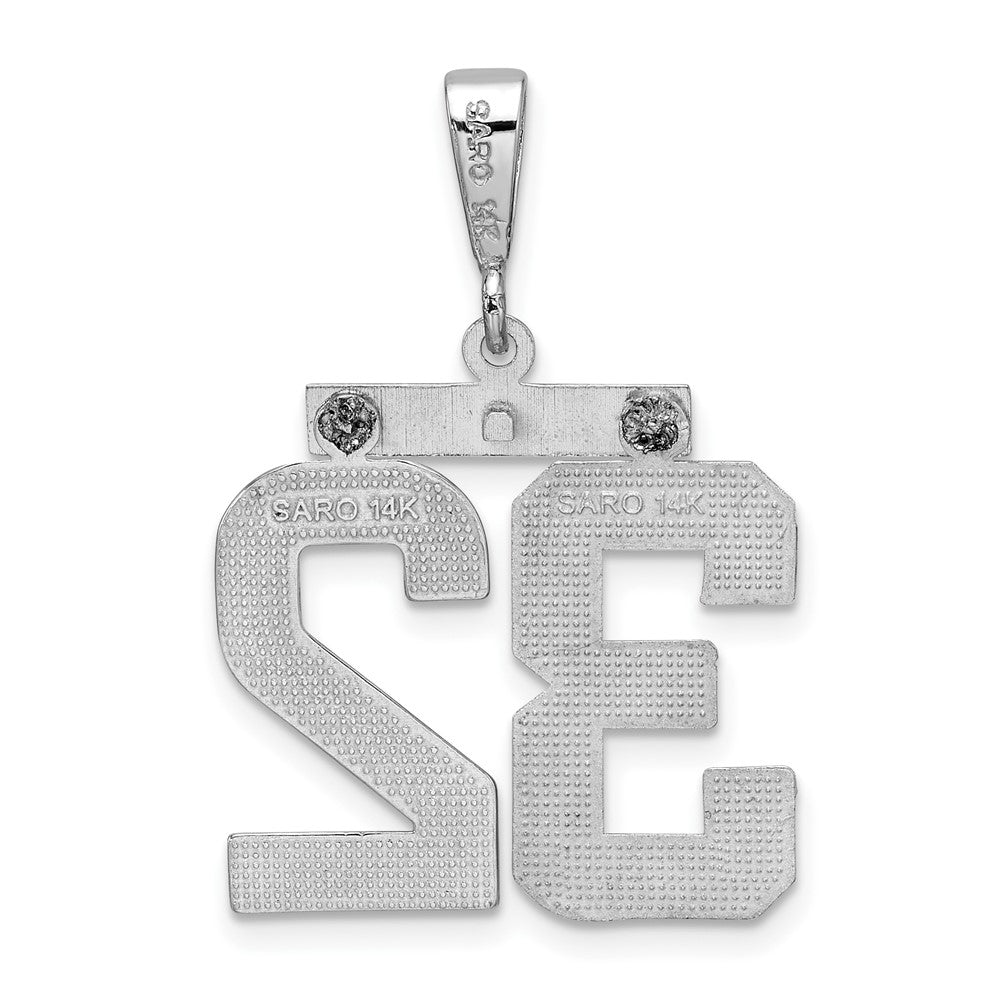 14kw Large Brushed Diamond-cut Number 32 Charm