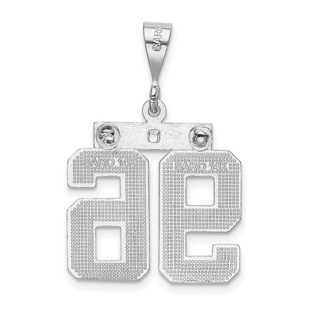 14kw Large Brushed Diamond-cut Number 96 Charm