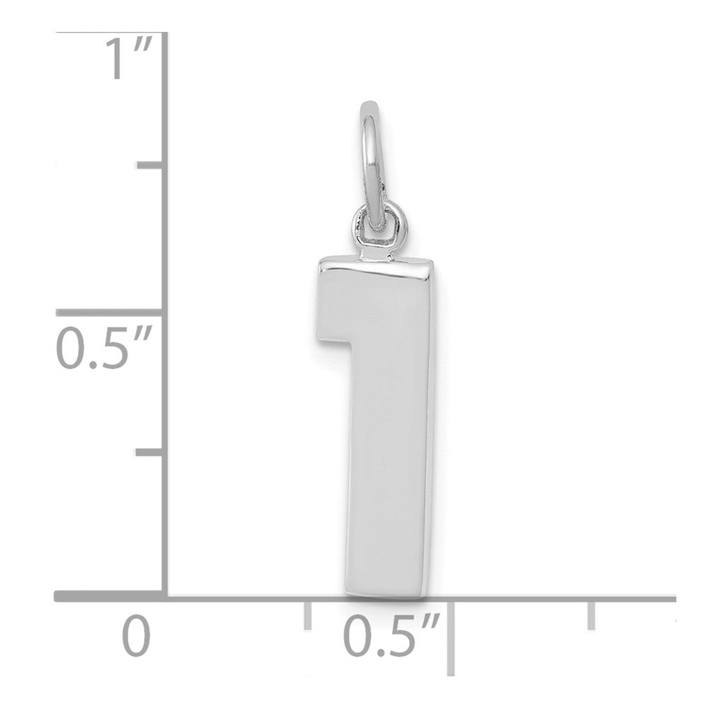 14kw Medium Polished Number 1 Charm