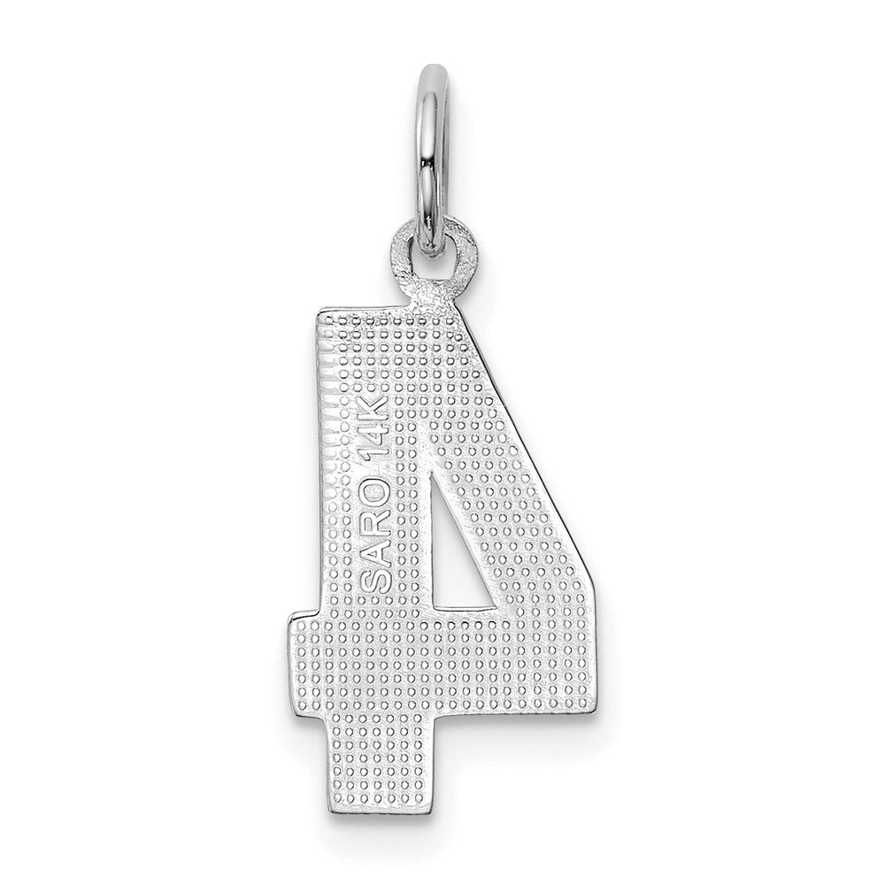 14kw Medium Polished Number 4 Charm