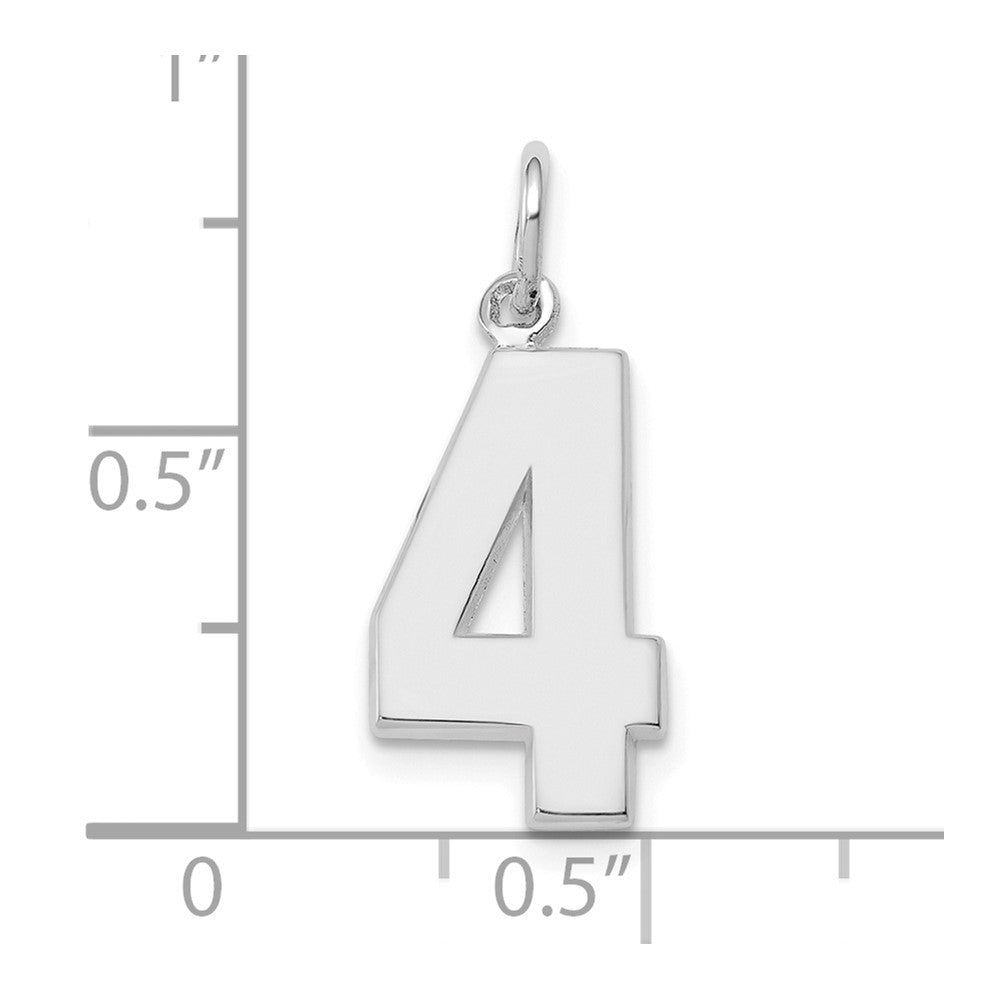 14kw Medium Polished Number 4 Charm