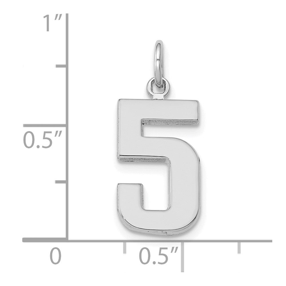 14kw Medium Polished Number 5 Charm