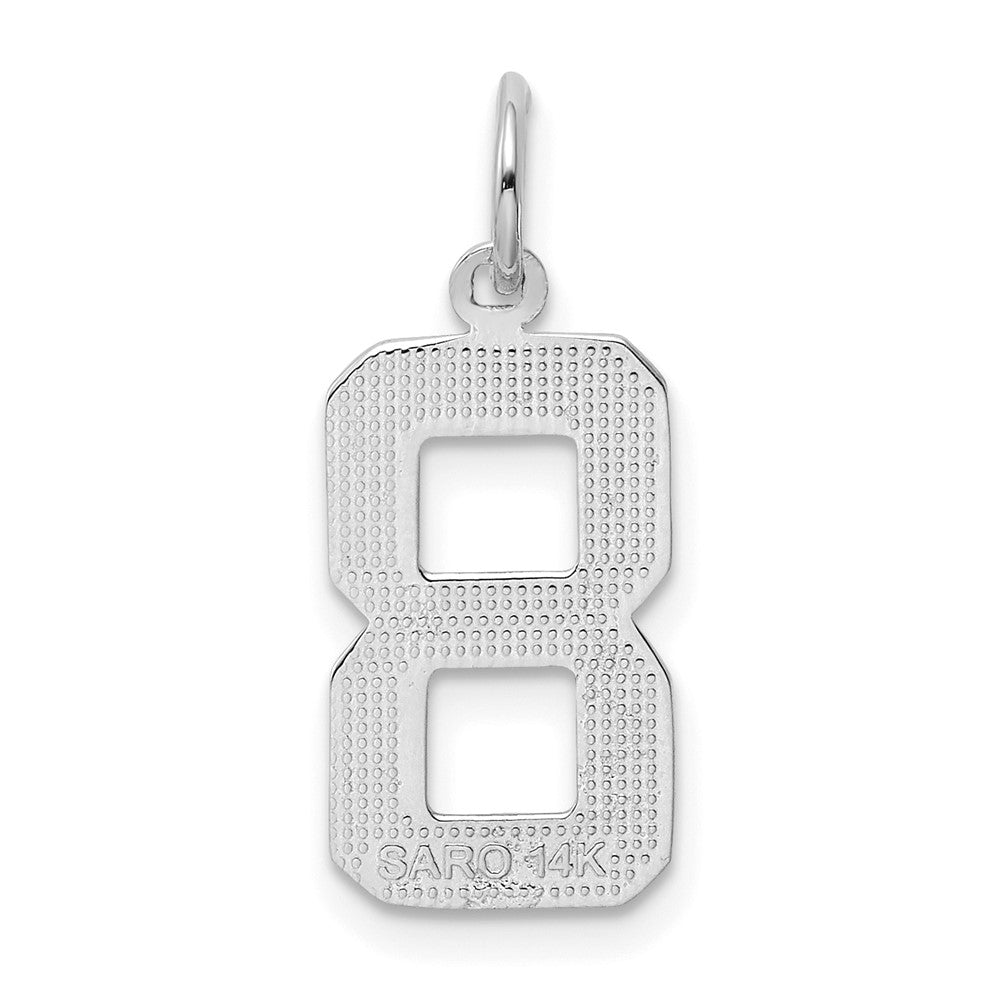 14kw Medium Polished Number 8 Charm