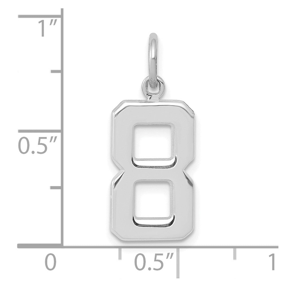 14kw Medium Polished Number 8 Charm
