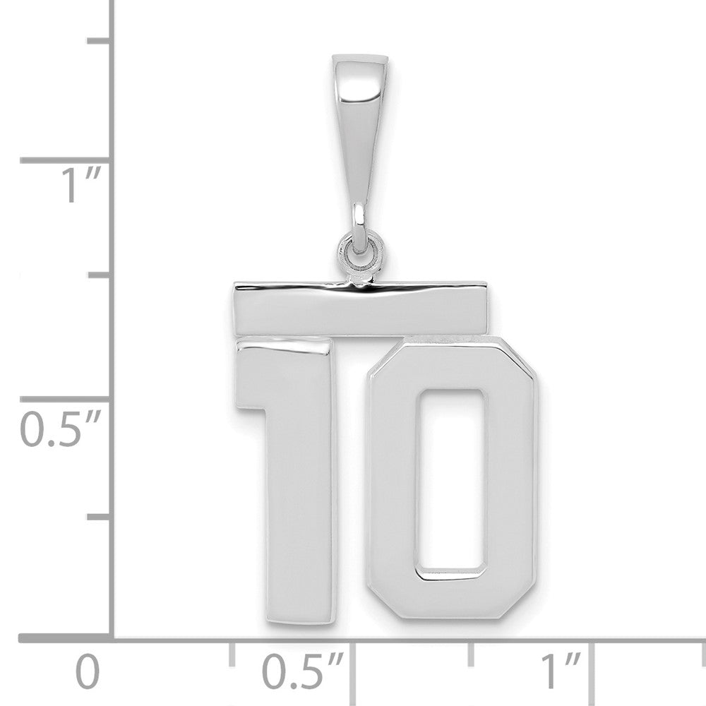 14kw Medium Polished Number 10 Charm