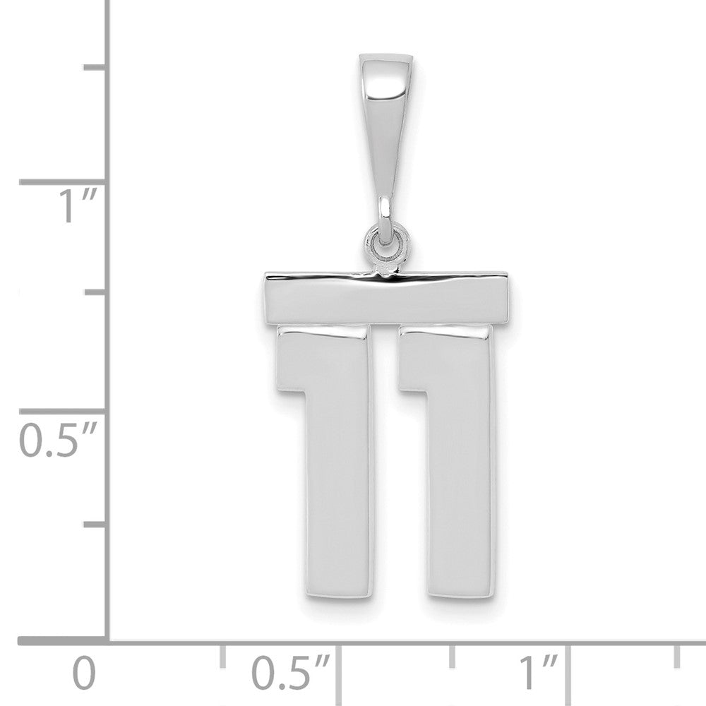 14kw Medium Polished Number 11 Charm