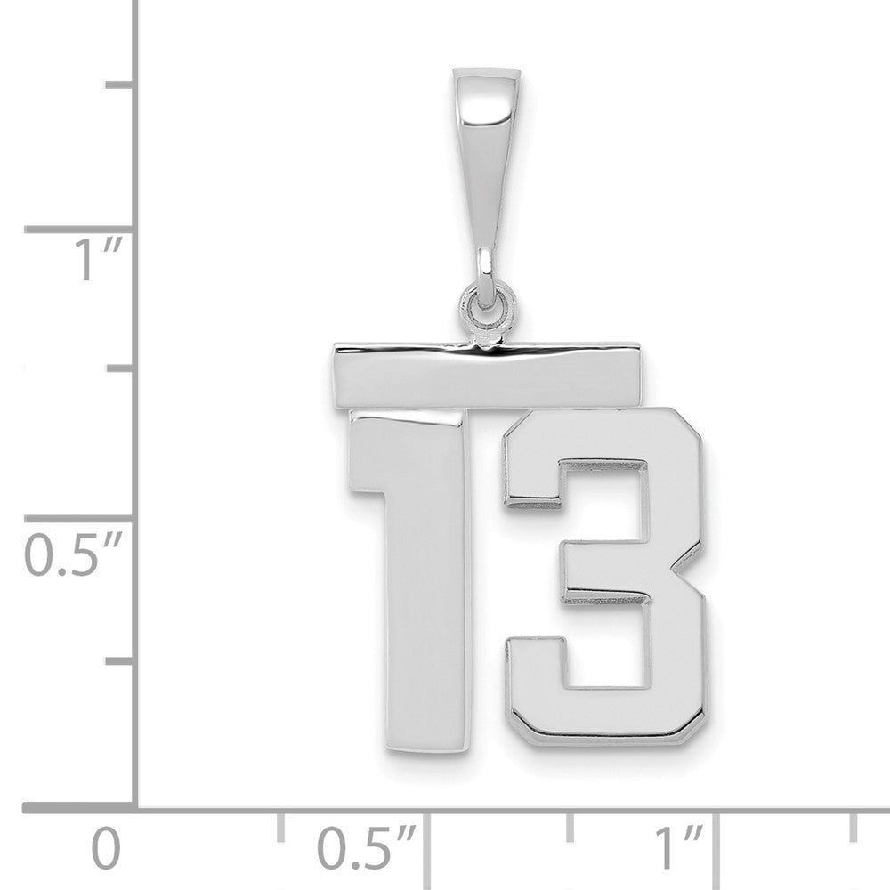 14kw Medium Polished Number 13 Charm