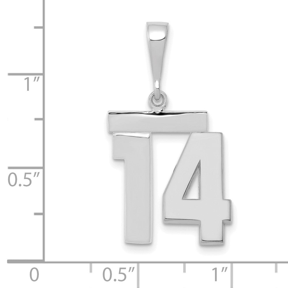 14kw Medium Polished Number 14 Charm