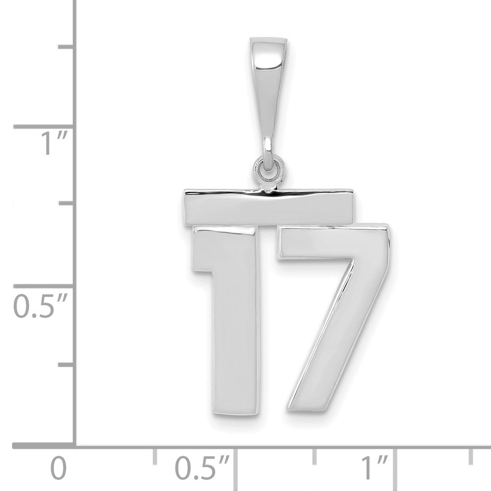 14kw Medium Polished Number 17 Charm