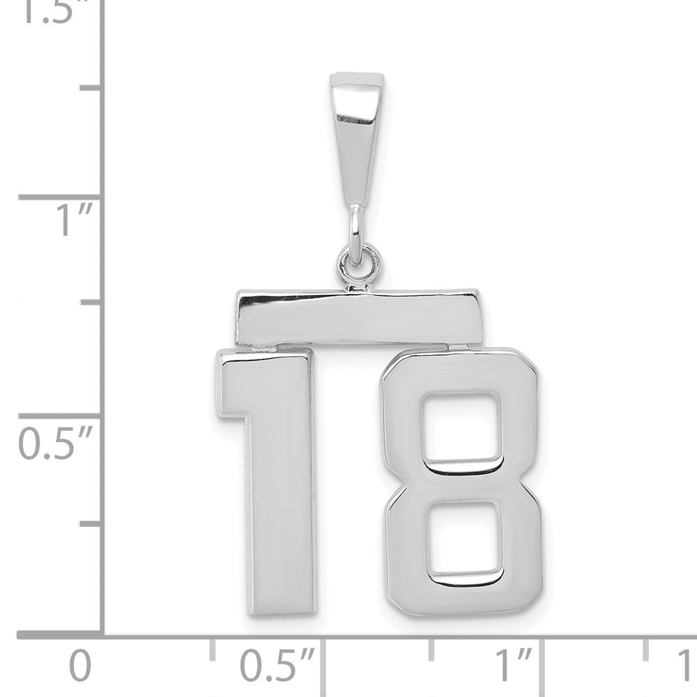 14kw Medium Polished Number 18 Charm