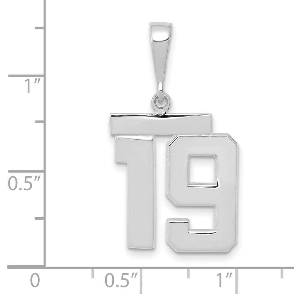 14kw Medium Polished Number 19 Charm