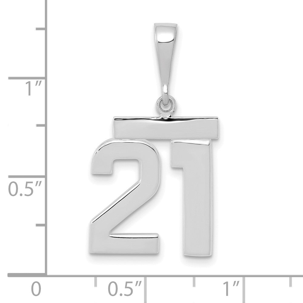 14kw Medium Polished Number 21 Charm