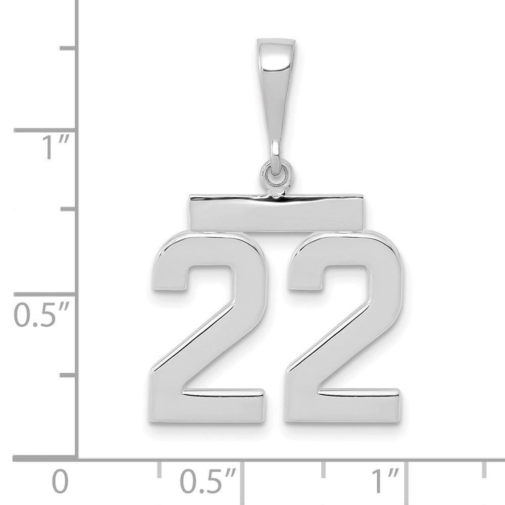14kw Medium Polished Number 22 Charm