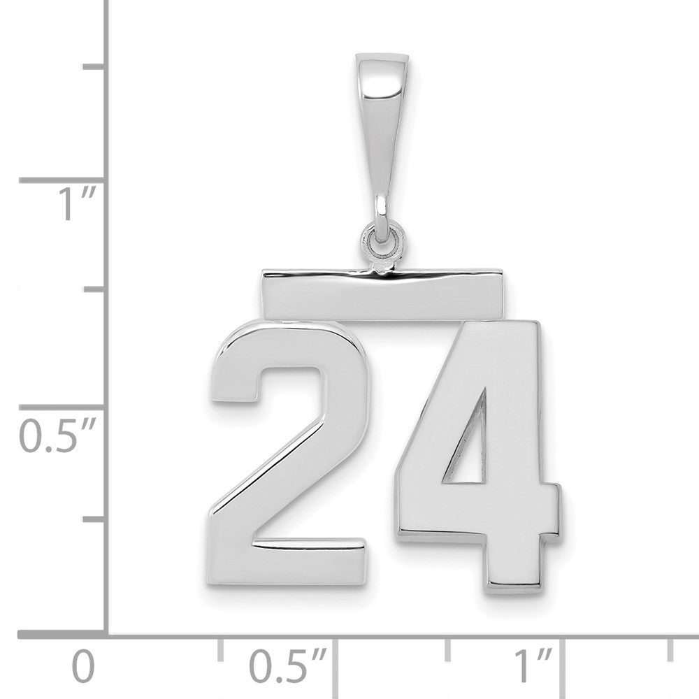 14kw Medium Polished Number 24 Charm