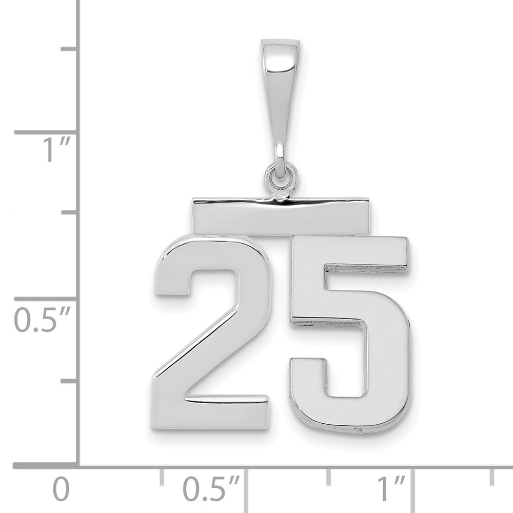 14kw Medium Polished Number 25 Charm