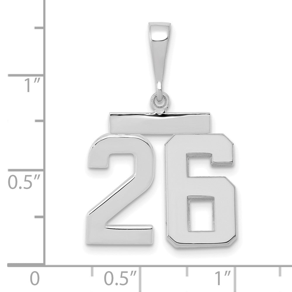 14kw Medium Polished Number 26 Charm