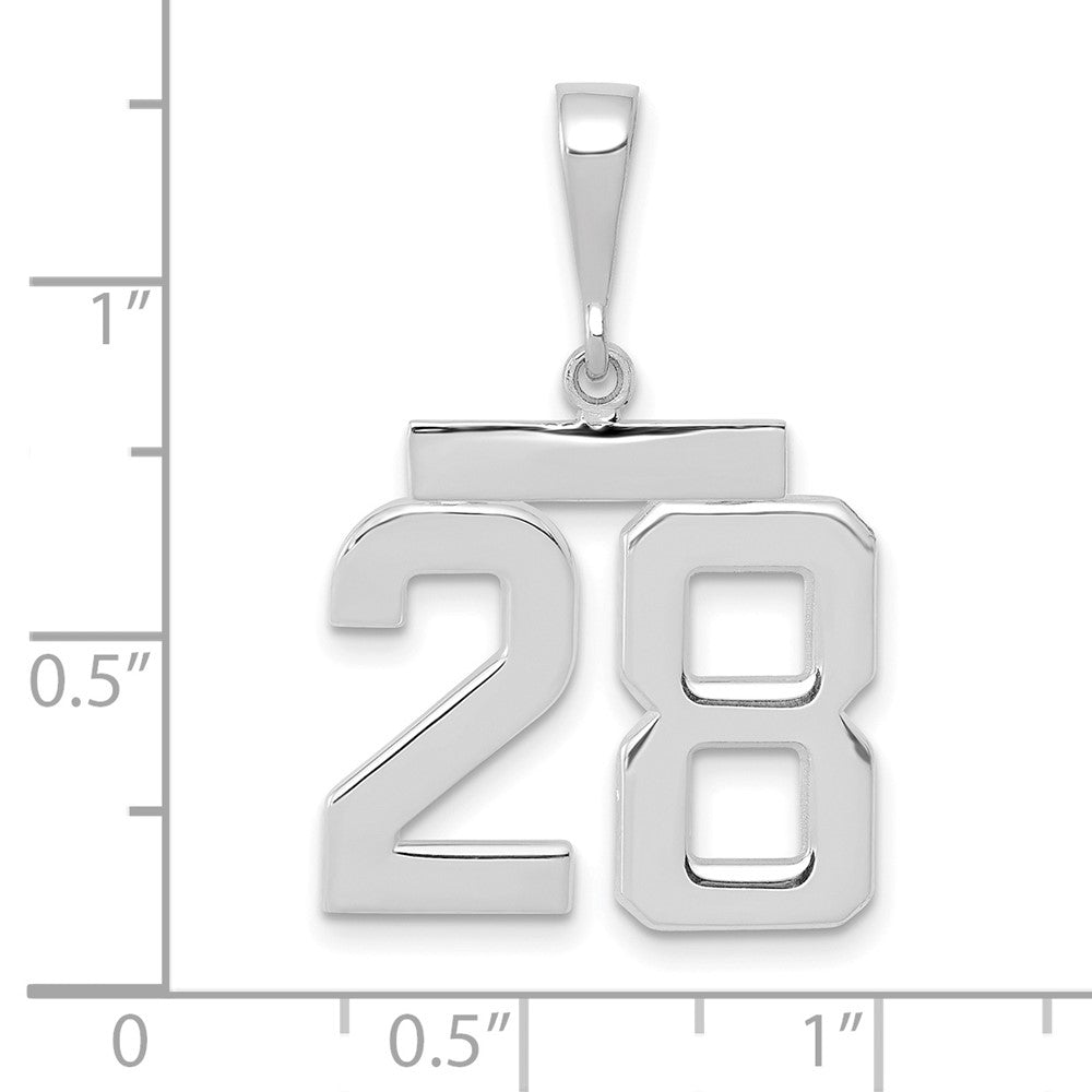 14kw Medium Polished Number 28 Charm