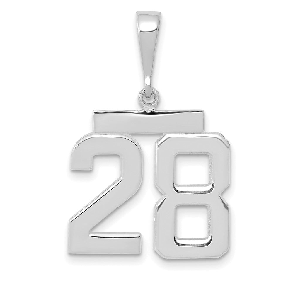14kw Medium Polished Number 28 Charm