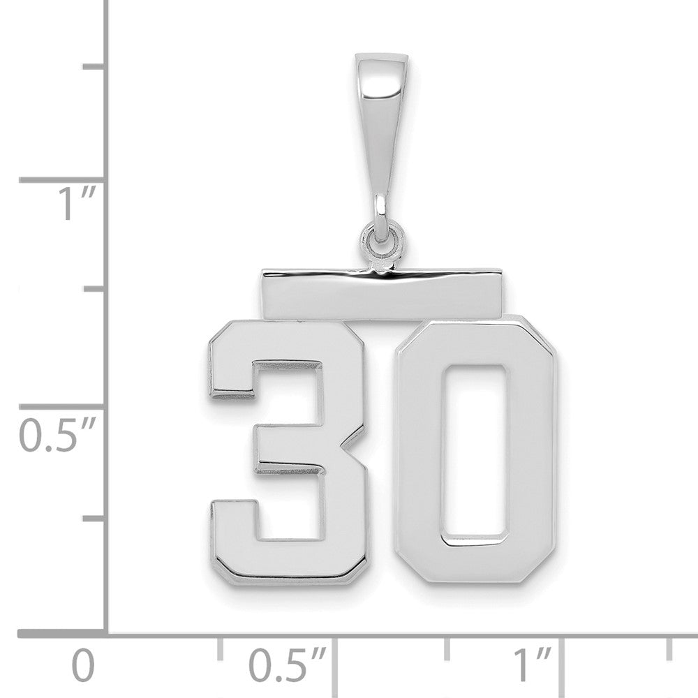 14kw Medium Polished Number 30 Charm