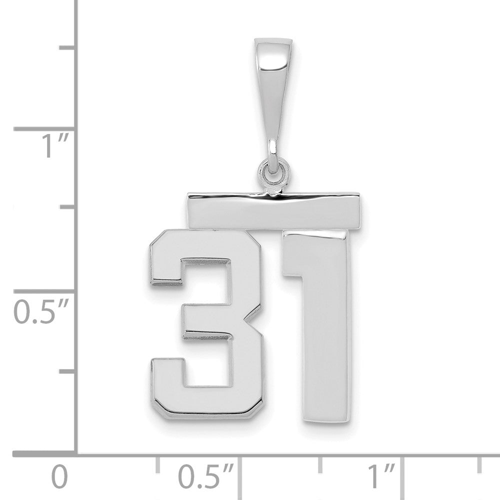 14kw Medium Polished Number 31 Charm