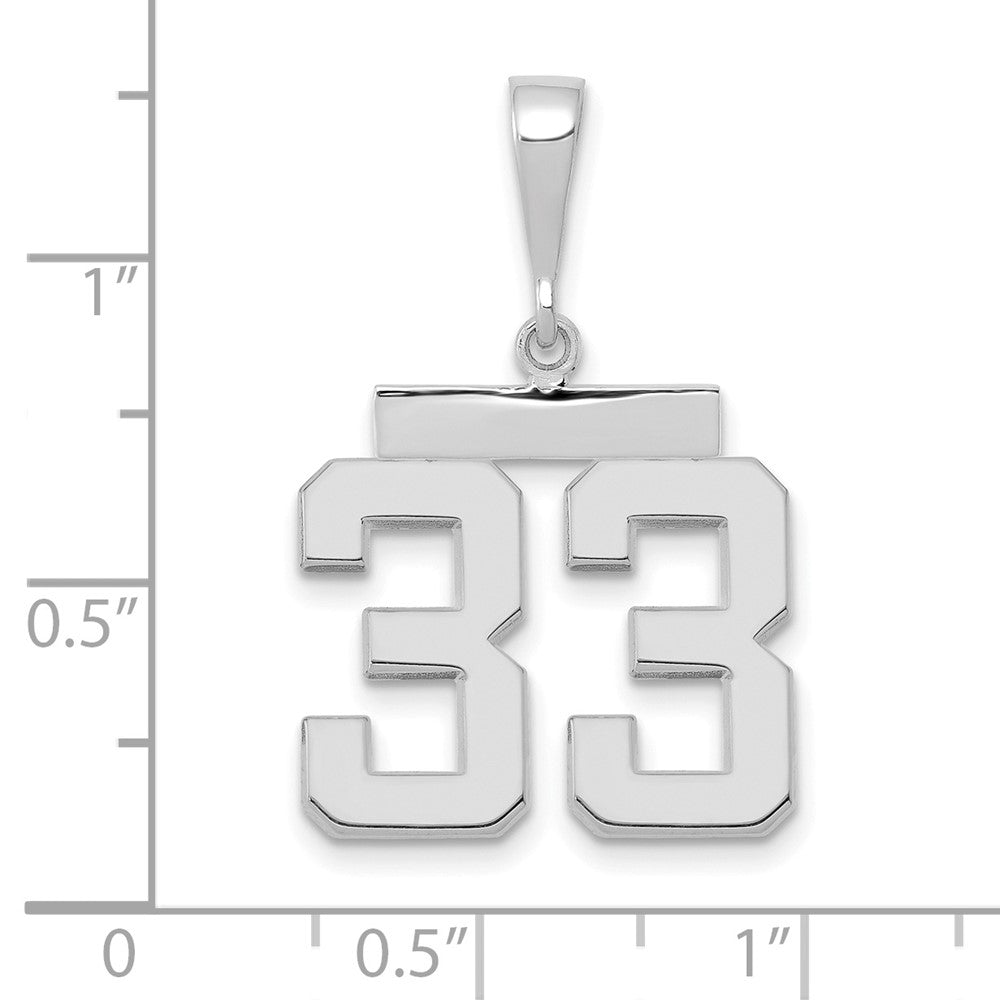 14kw Medium Polished Number 33 Charm