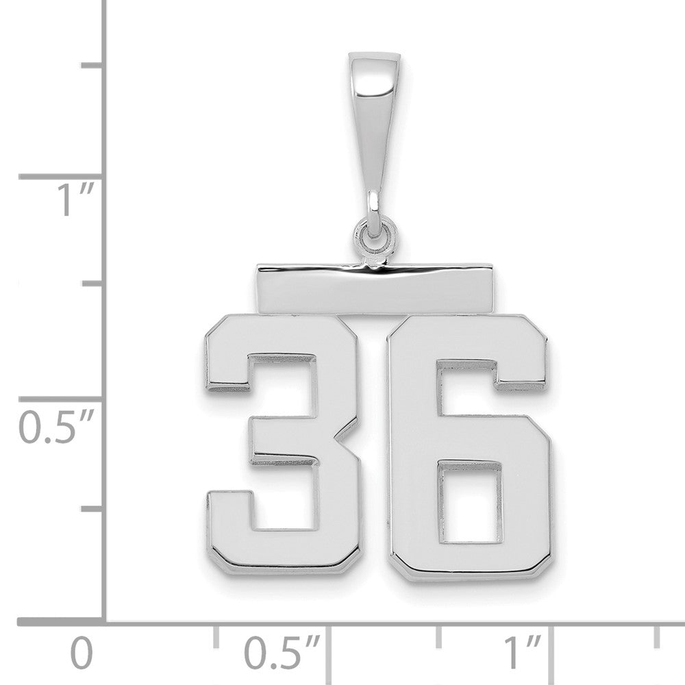 14kw Medium Polished Number 36 Charm