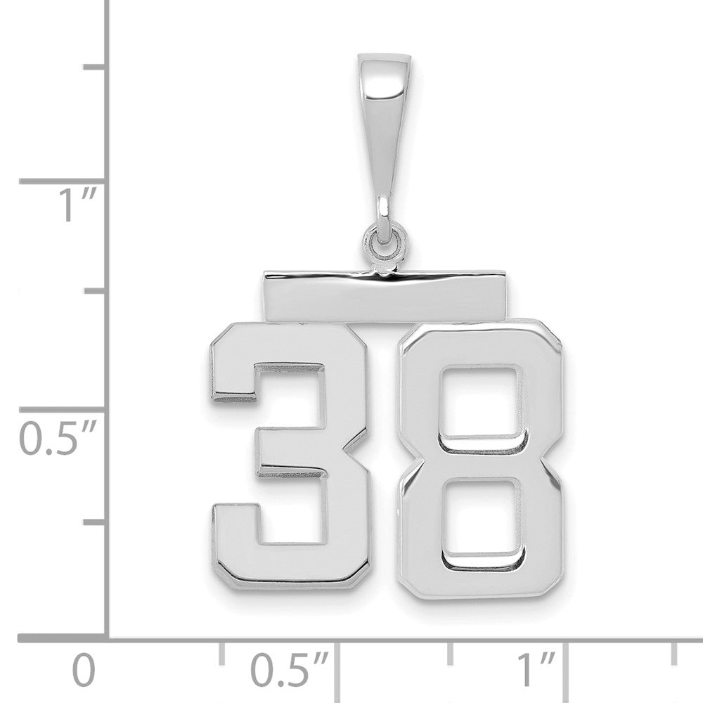 14kw Medium Polished Number 38 Charm