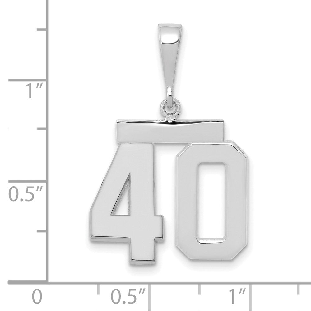 14kw Medium Polished Number 40 Charm