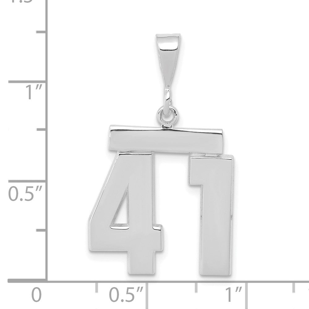 14kw Medium Polished Number 41 Charm