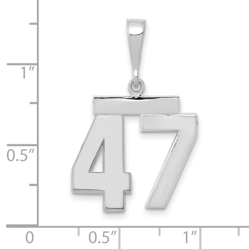 14kw Medium Polished Number 47 Charm