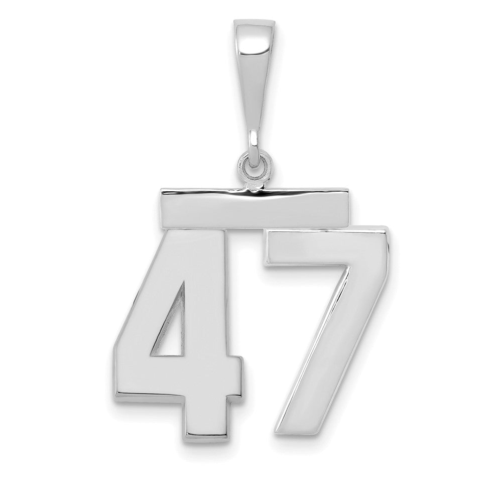 14kw Medium Polished Number 47 Charm