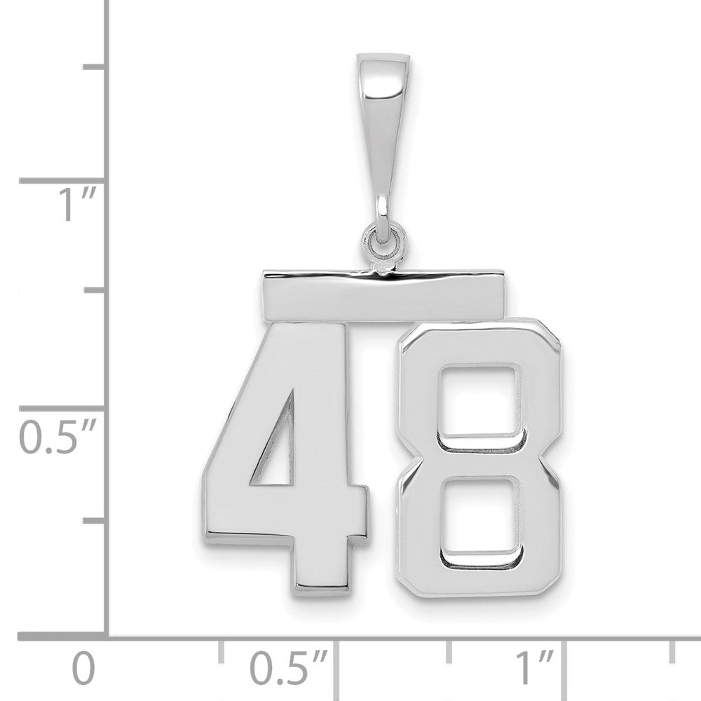 14kw Medium Polished Number 48 Charm