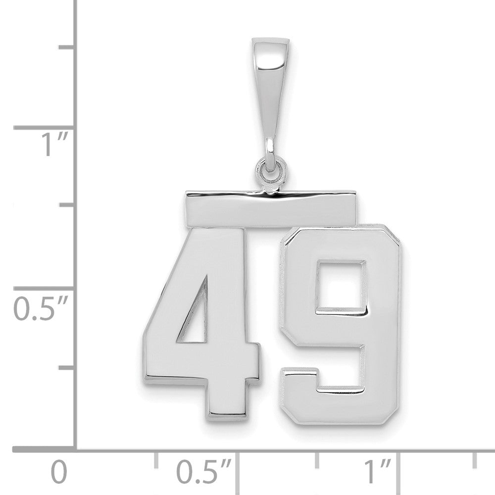 14kw Medium Polished Number 49 Charm