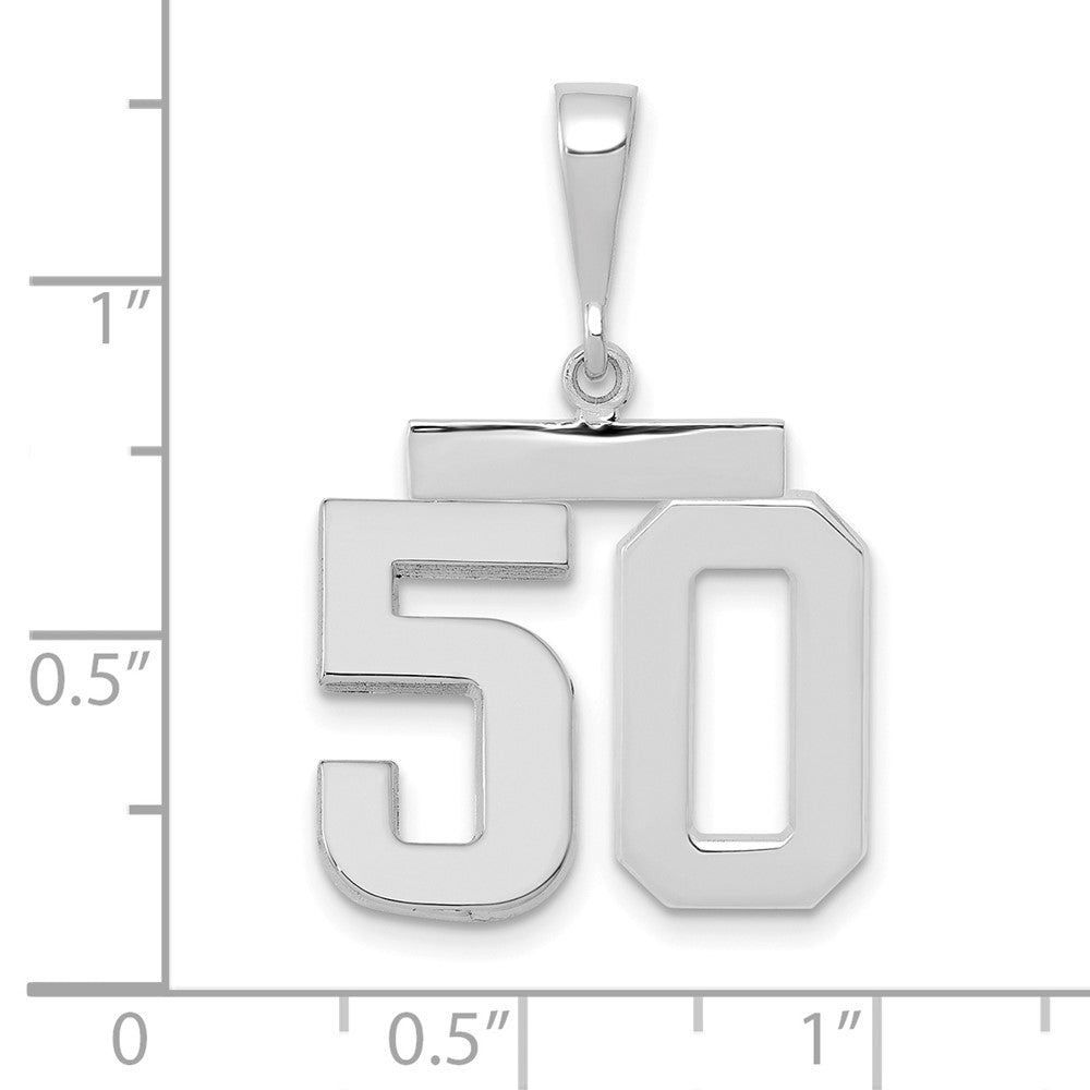 14kw Medium Polished Number 50 Charm