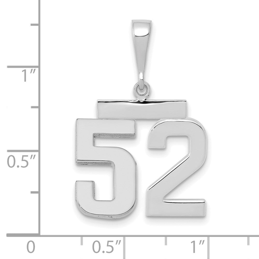 14kw Medium Polished Number 52 Charm