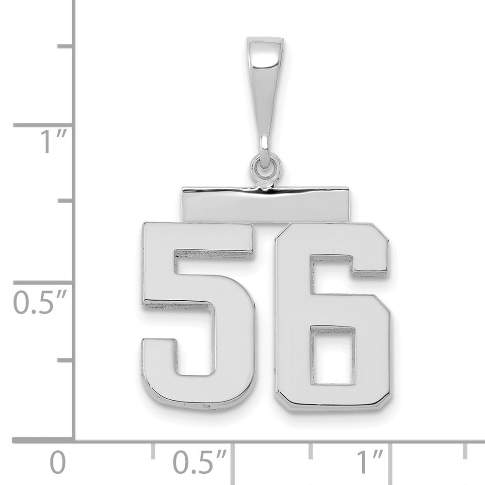 14kw Medium Polished Number 56 Charm