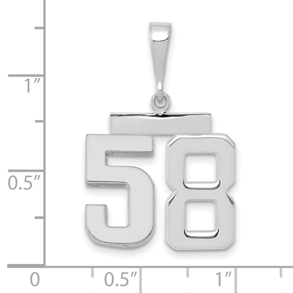 14kw Medium Polished Number 58 Charm