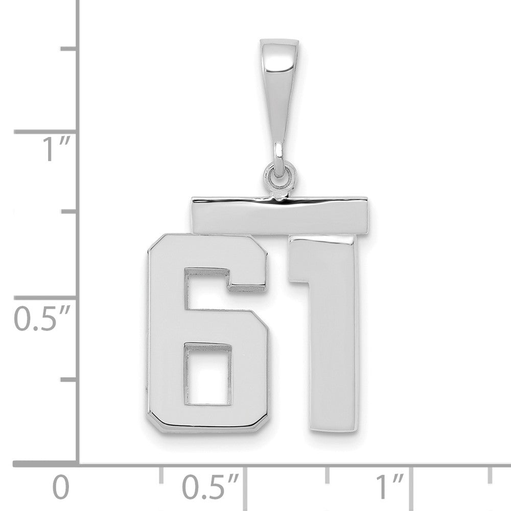 14kw Medium Polished Number 61 Charm