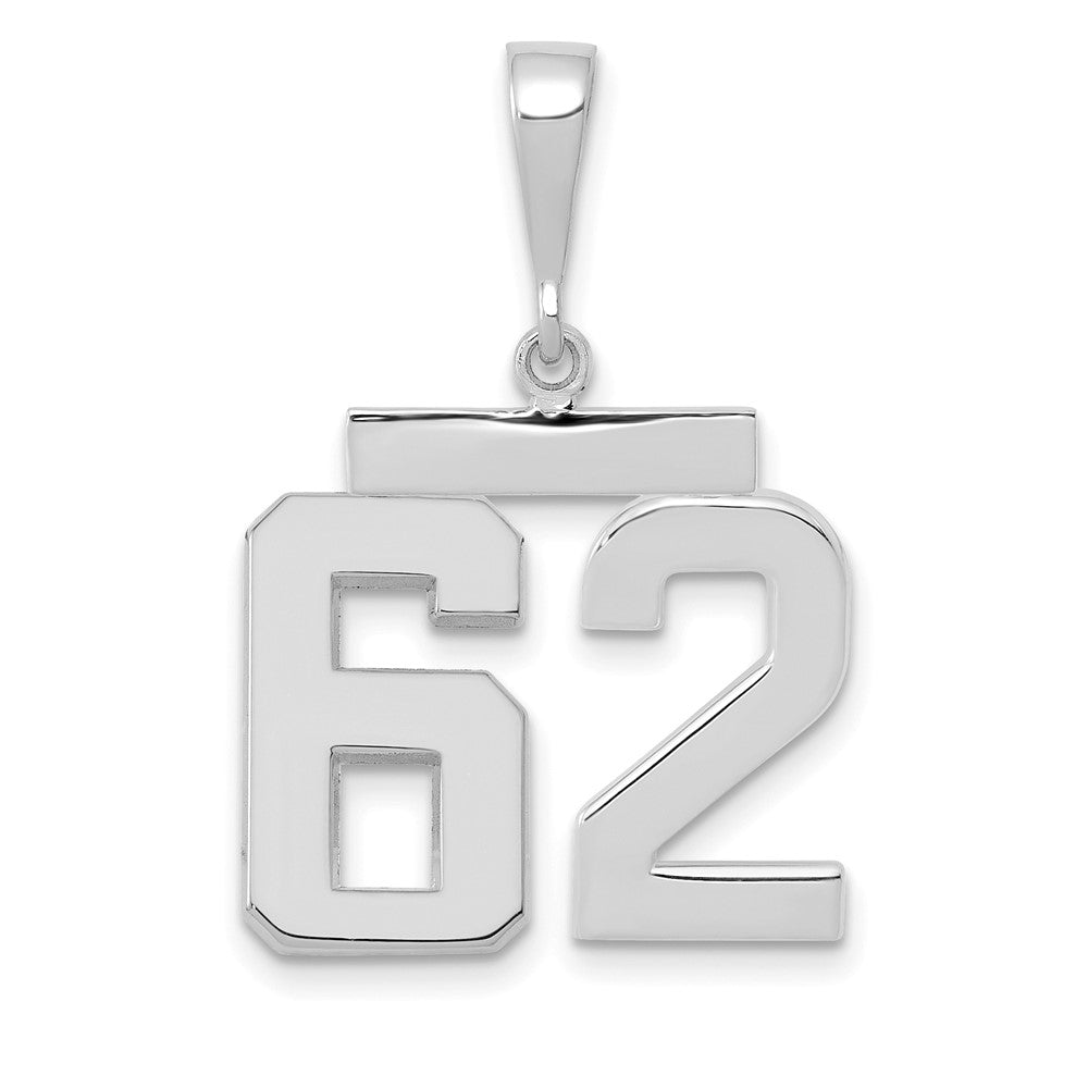 14kw Medium Polished Number 62 Charm