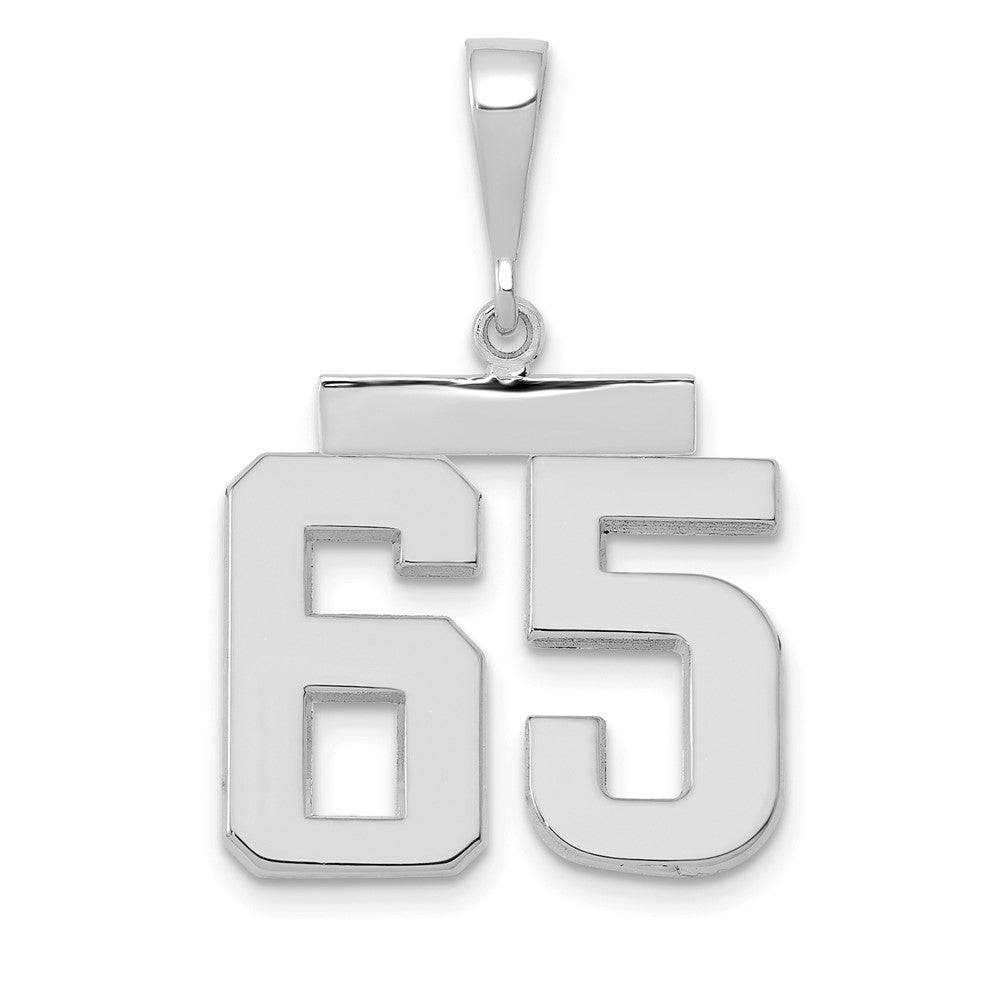 14kw Medium Polished Number 65 Charm