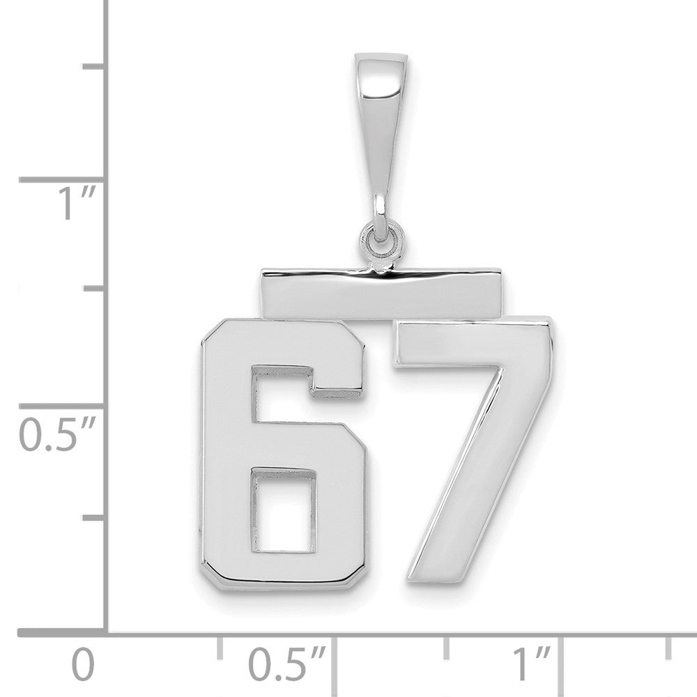 14kw Medium Polished Number 67 Charm