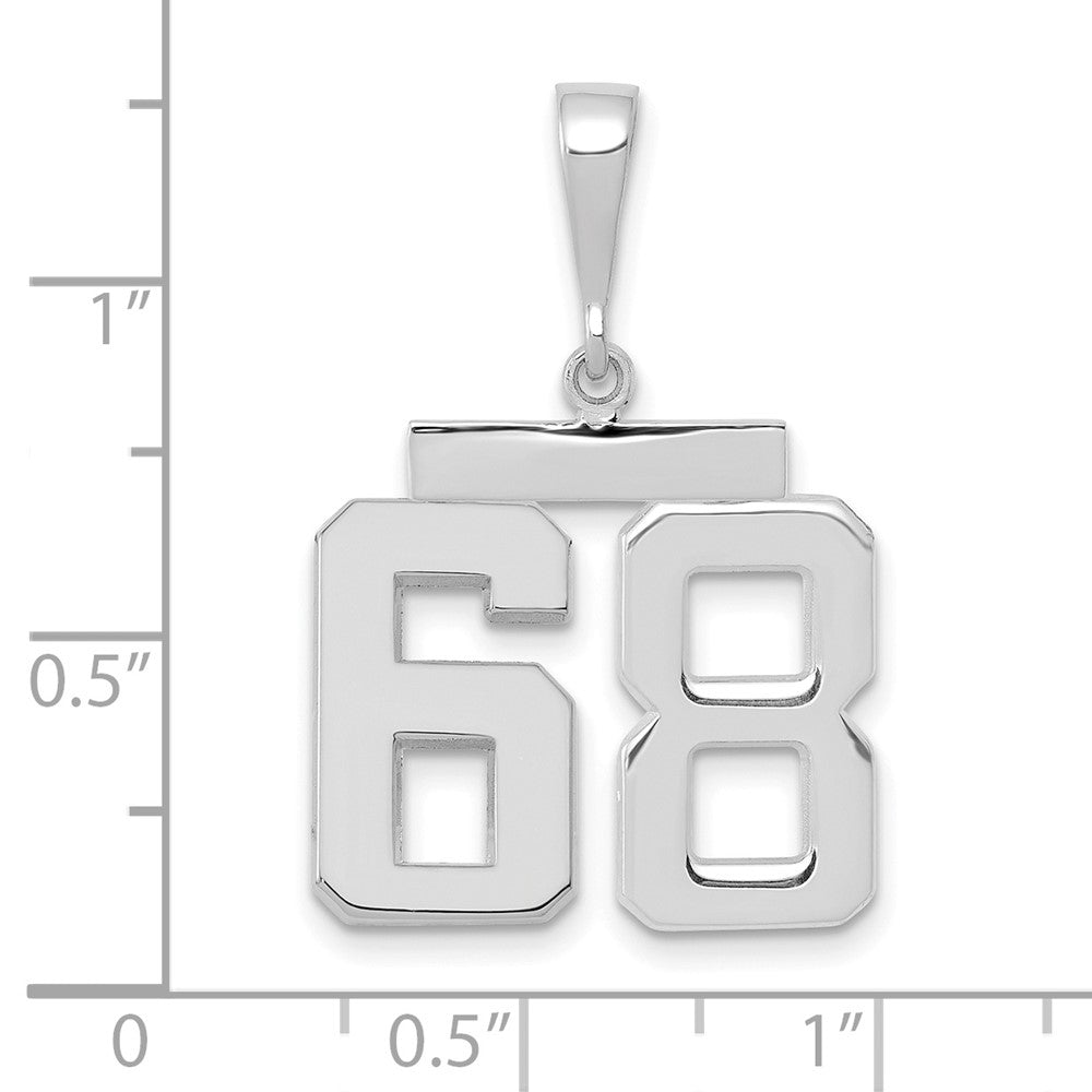 14kw Medium Polished Number 68 Charm