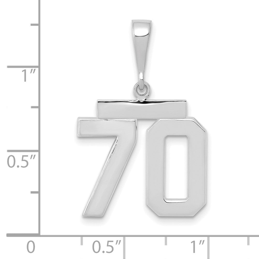 14kw Medium Polished Number 70 Charm