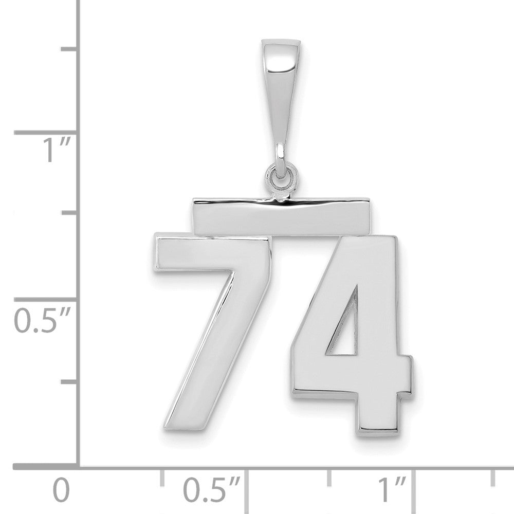 14kw Medium Polished Number 74 Charm