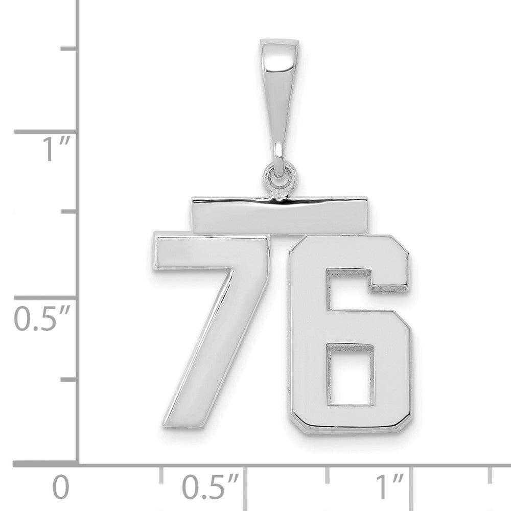 14kw Medium Polished Number 76 Charm