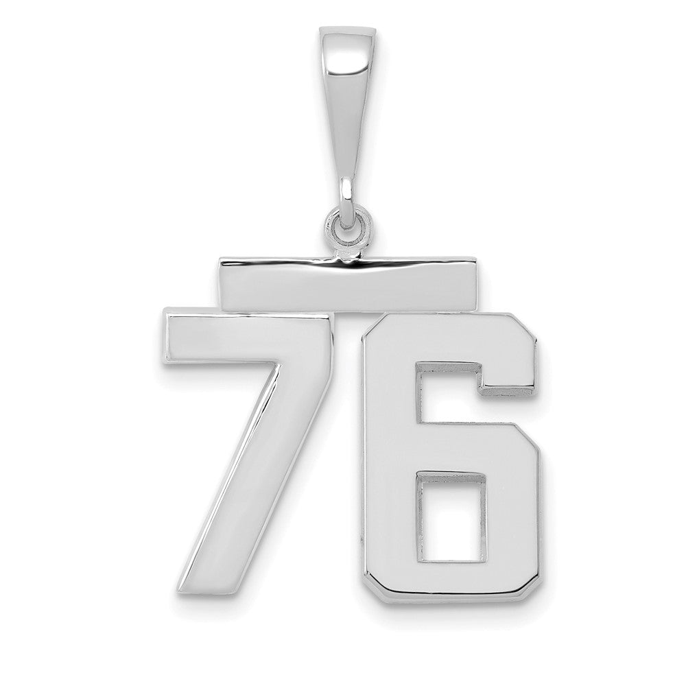 14kw Medium Polished Number 76 Charm
