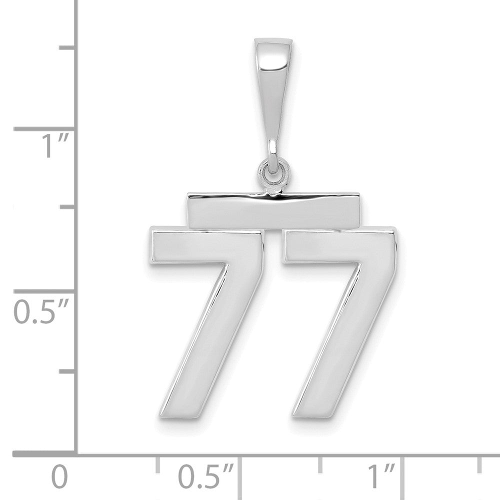 14kw Medium Polished Number 77 Charm