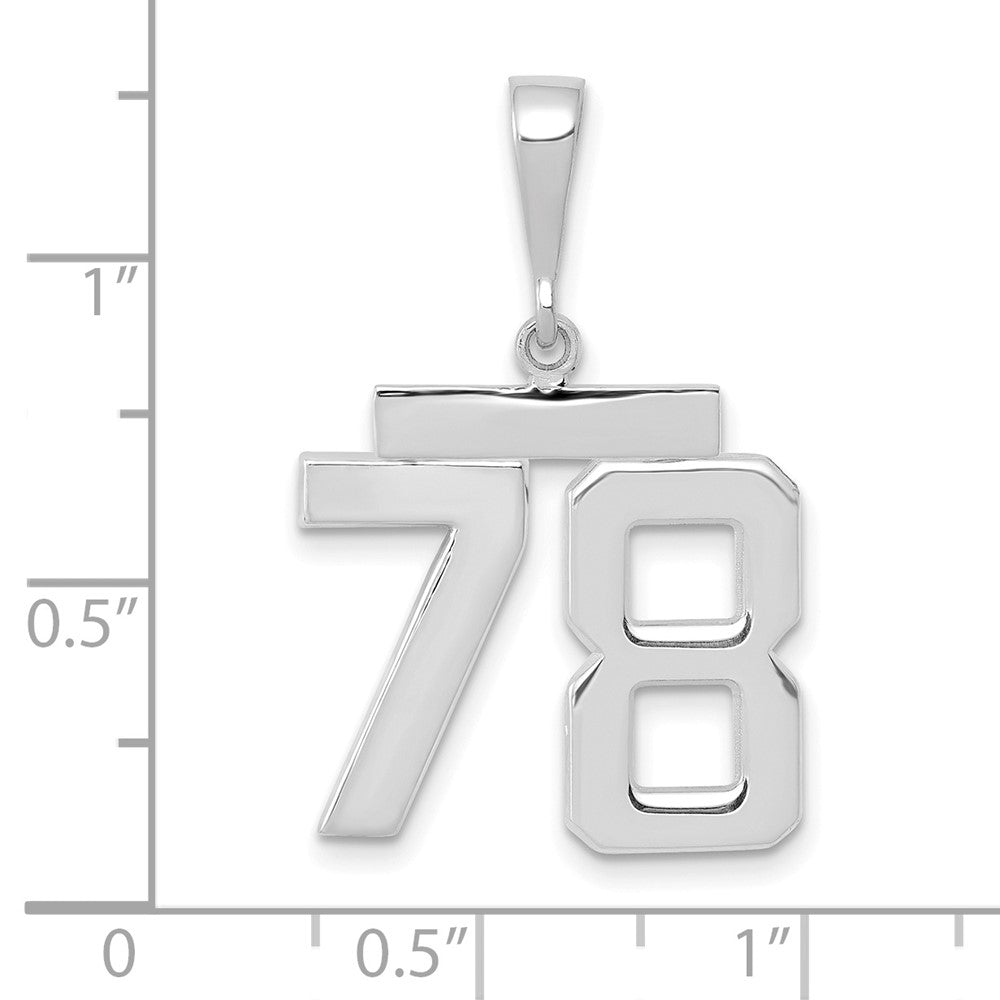 14kw Medium Polished Number 78 Charm